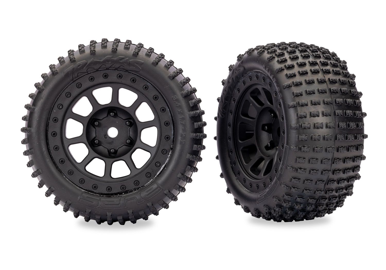 2.2" Black Wheels with Alias Tires (2) — 2470-BLK