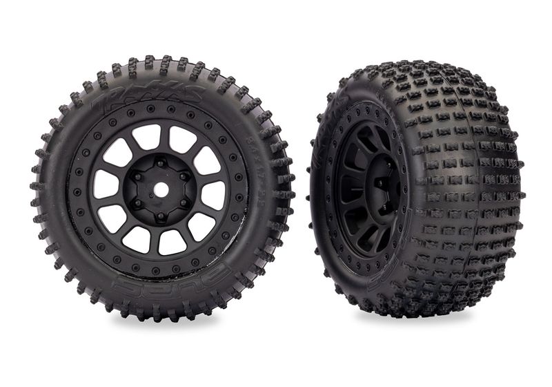 2.2" Black Wheels with Alias Tires (2) — 2470-BLK