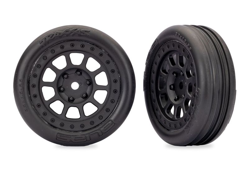 T&amp;W BLK 2.2/RIBBD FRNT TIRE — 2471-BLK