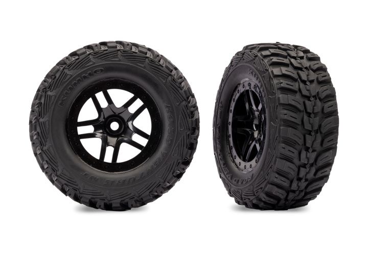 Black Split-Spoke Wheels with Kumho Tires (2) — 6874-BLK