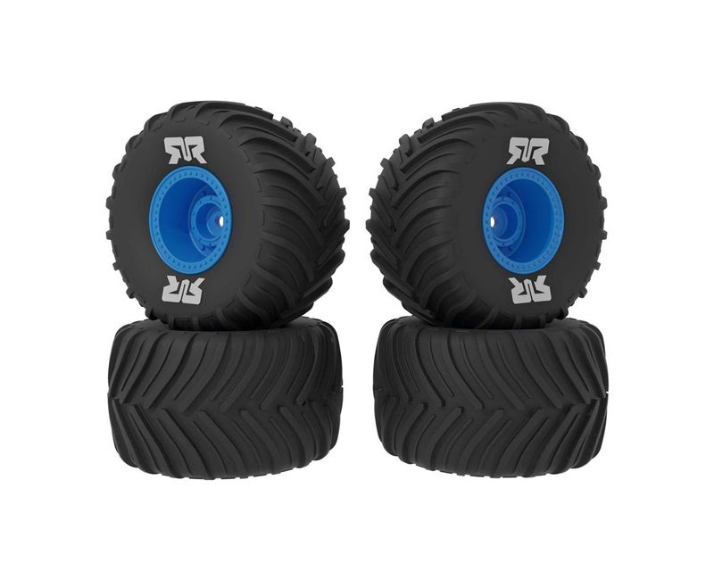 dBoots Chevron MT Tire Set Glued (Blue) (2 Pairs) - GROM — ARA-3982