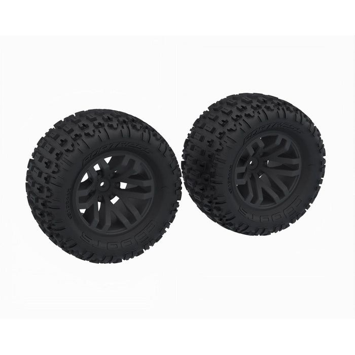 DBOOTS 'FORTRESS MT' Tire Set Glued (Black) (2pcs) — ARA-1608