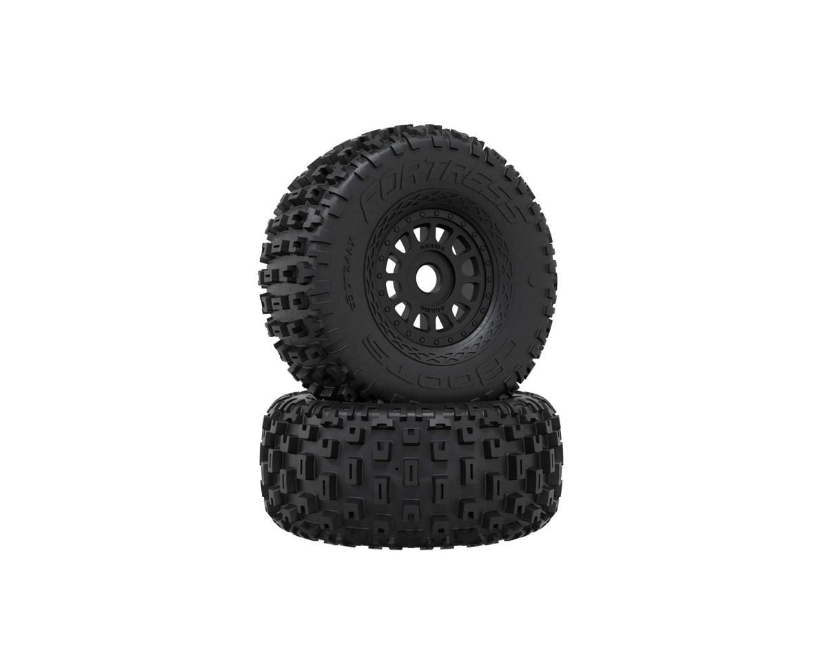 DBOOTS 'FORTRESS' TIRE SET GLUED (BLACK)(2PCS) — ARA-4486