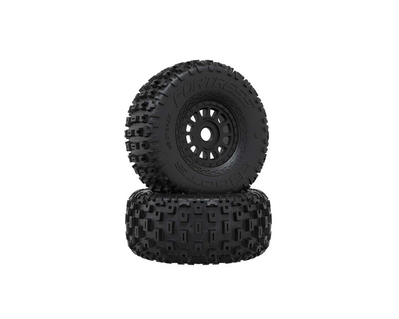 DBOOTS 'FORTRESS' TIRE SET GLUED (BLACK)(2PCS) — ARA-4486