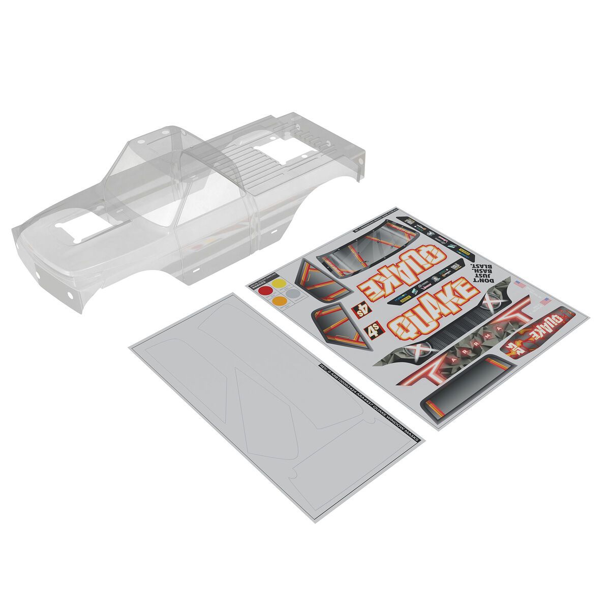 ARRMA 1/8 QUAKE 4S Brushless Clear Trimmed Body — ARA-3157