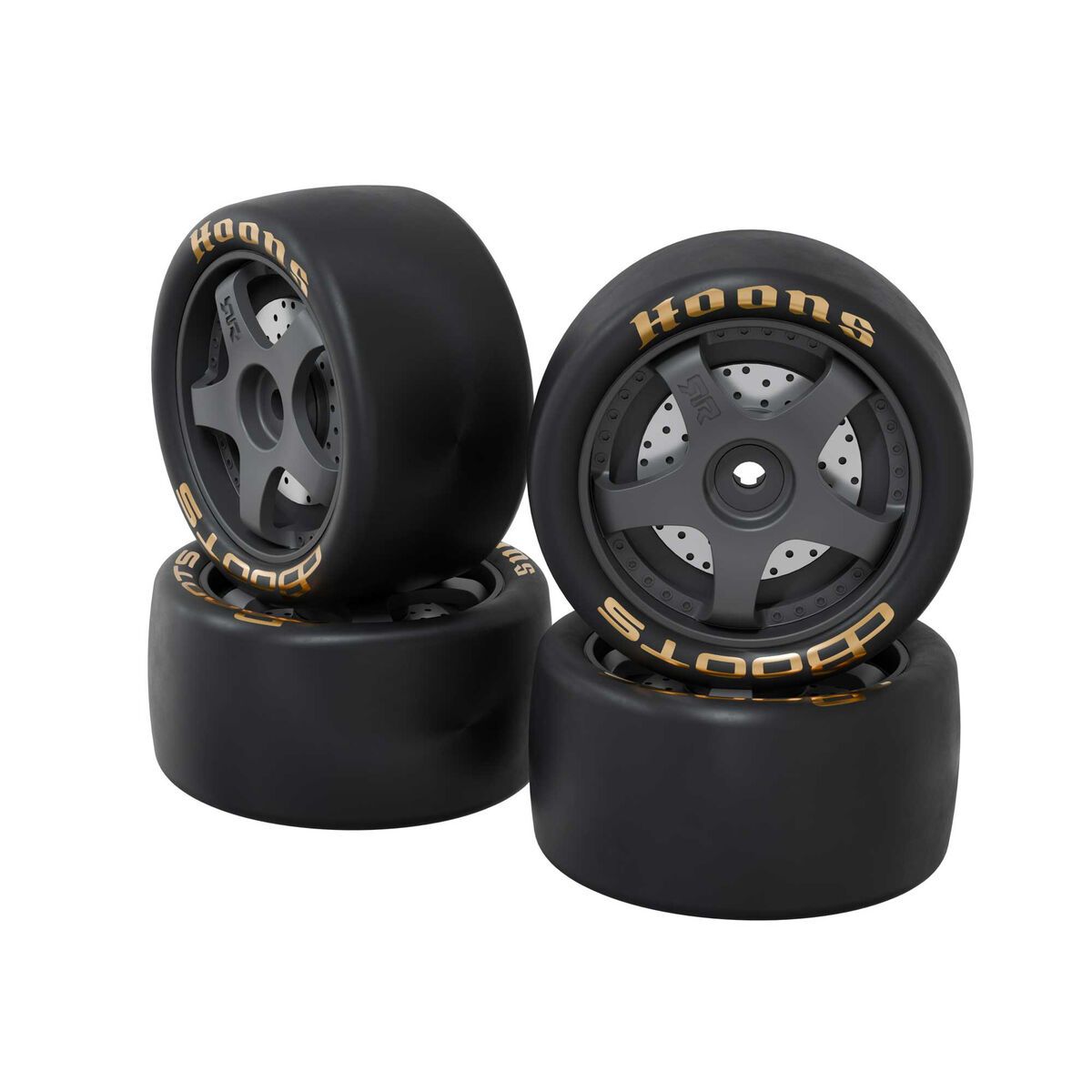 ARRMA dBoots Hoons 28/055 1.65 Gold 5-Spoke, 12mm Hex (4pcs) — ARA-3616