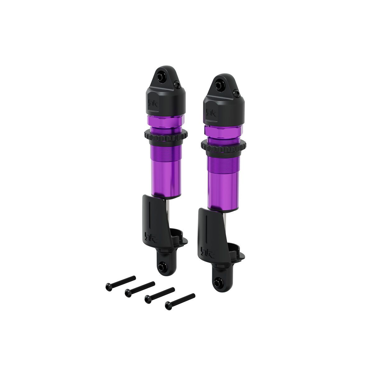 ARRMA Shock Set (Front), Alloy, 15mm Bore, 143.5mm Length, 4x1.9mm Piston, 1300cSt Oil, Purple — ARA-4617