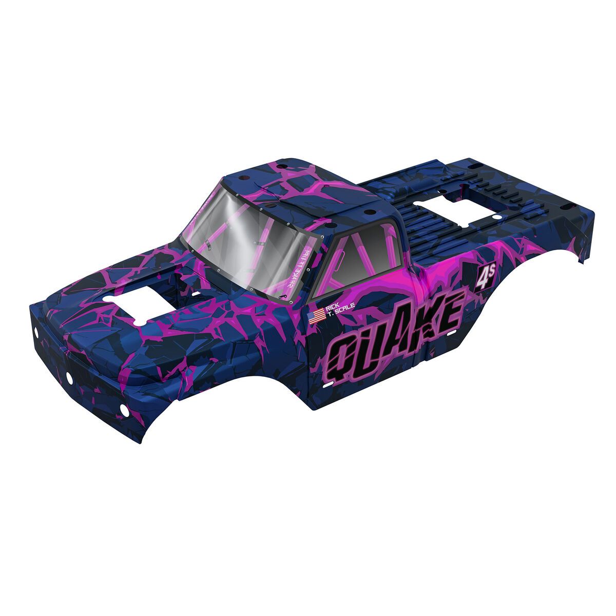 ARRMA QUAKE 4S Brushless Clipless Painted Decalled Trimmed Body, Blue/Purple — ARA-4635