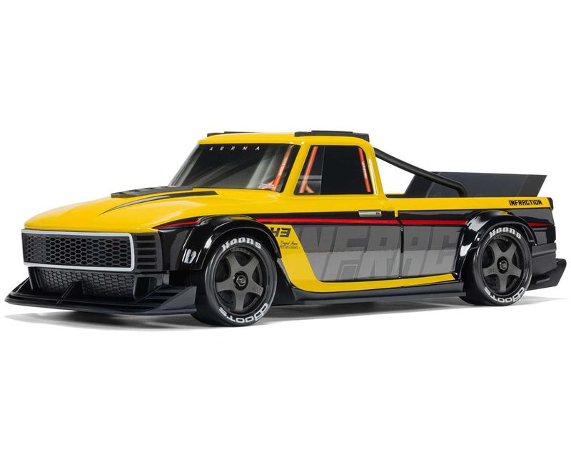 ARRMA 1/12 INFRACTION GROM 3S 4X4 Ready-To-Run Brushless All-Road Street Bash (Battery &amp; Charger Included), Yellow/Black — ARA2315ST2