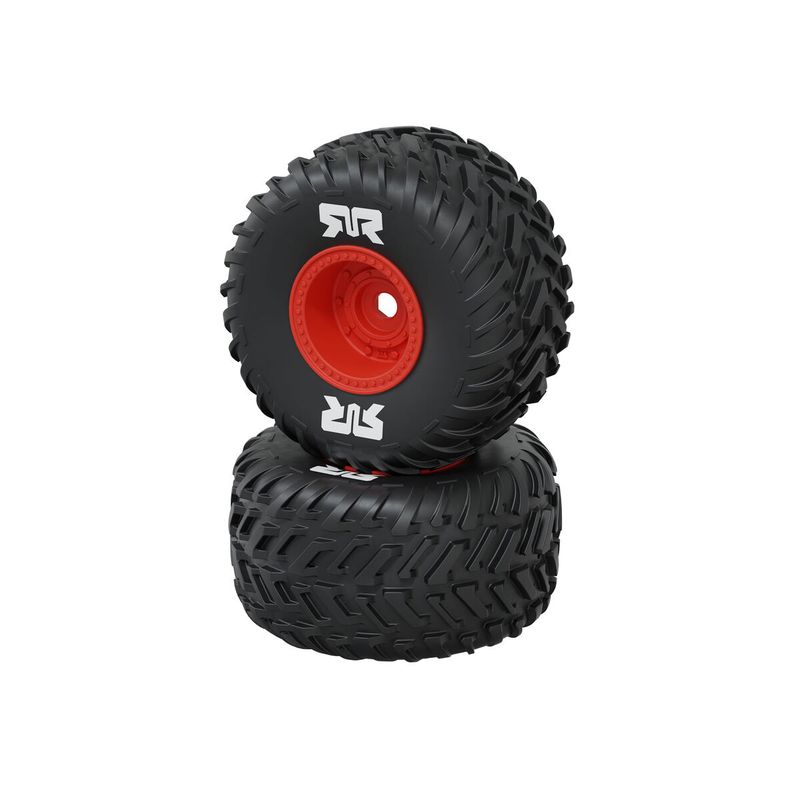 ARRMA dBoots Cut Chevron Monster Truck Tire Set, Glued 16mm (2pcs), Red — ARA-4604