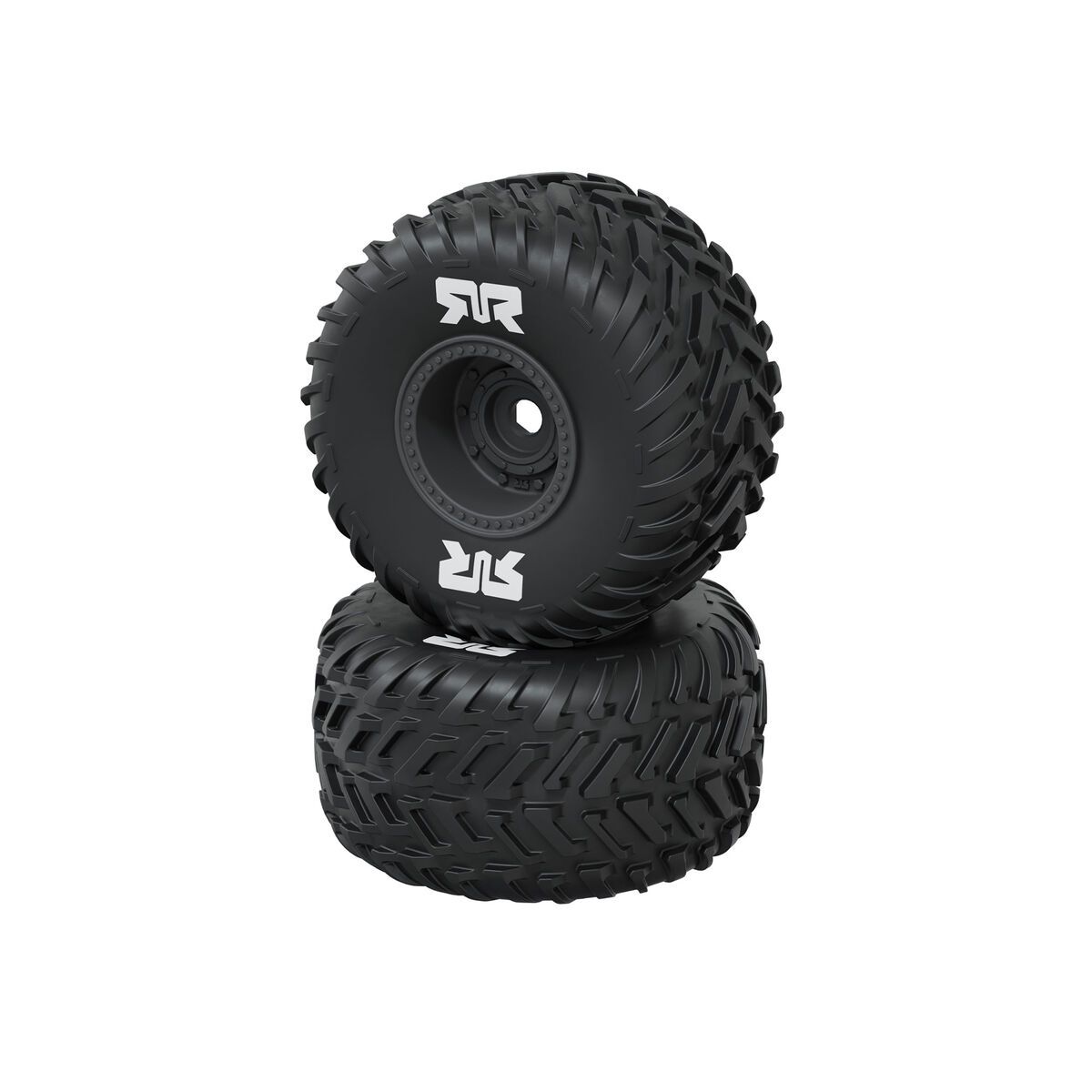 ARRMA dBoots Cut Chevron Monster Truck Tire Set, Glued 16mm (2pcs), Gunmetal — ARA-4606