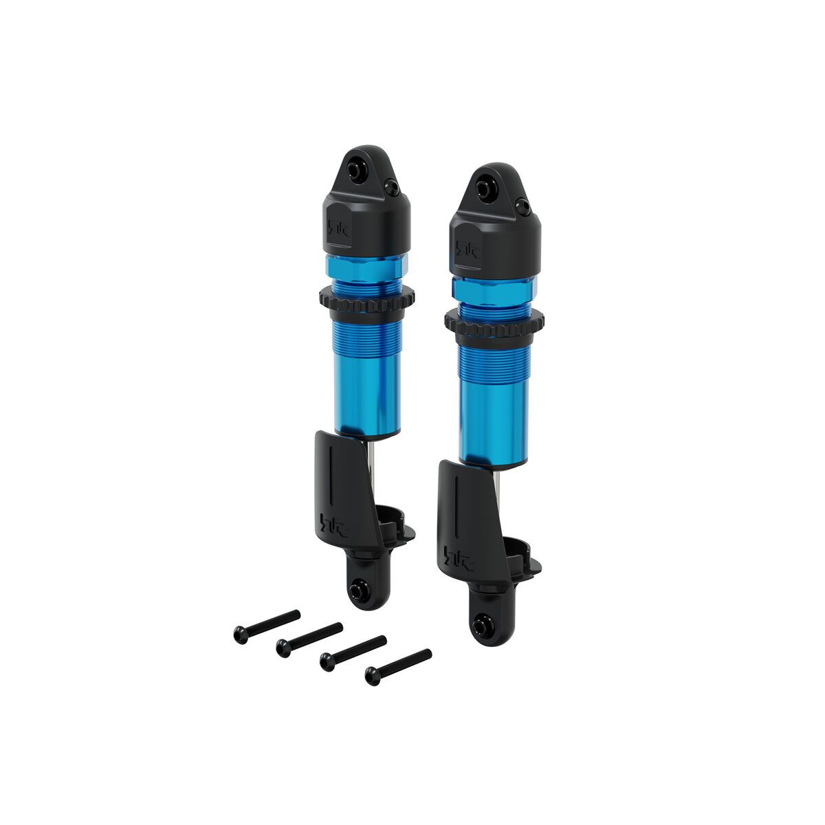 ARRMA Shock Set (Front), Alloy, 15mm Bore, 143.5mm Length, 4x1.9mm Piston, 1300cSt Oil, Blue — ARA-4614