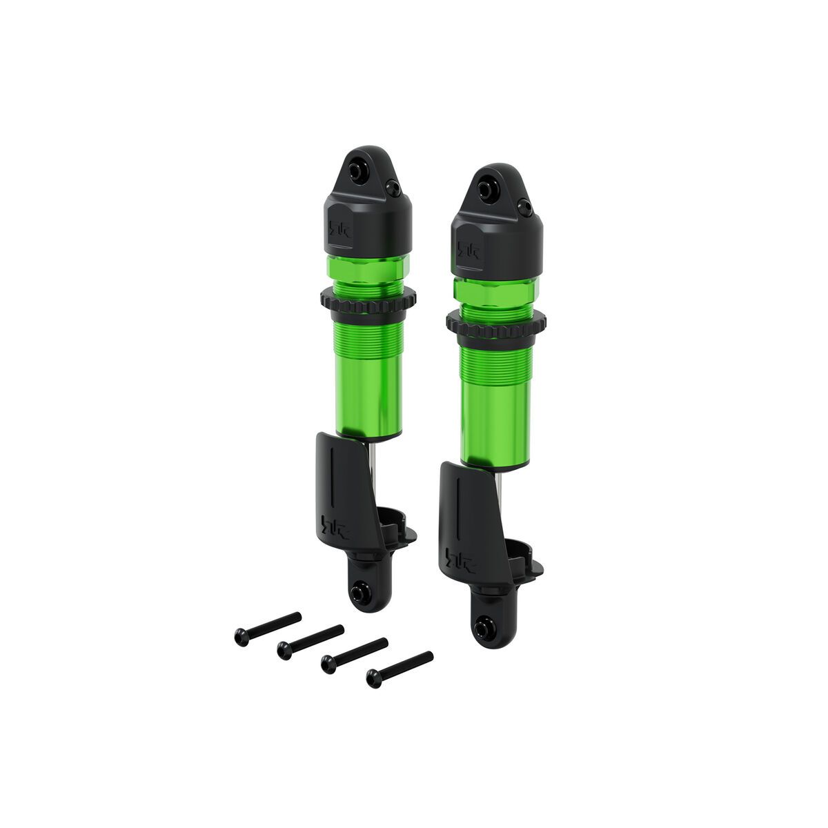 ARRMA Shock Set (Front), Alloy, 15mm Bore, 143.5mm Length, 4x1.9mm Piston, 1300cSt Oil, Green — ARA-4616
