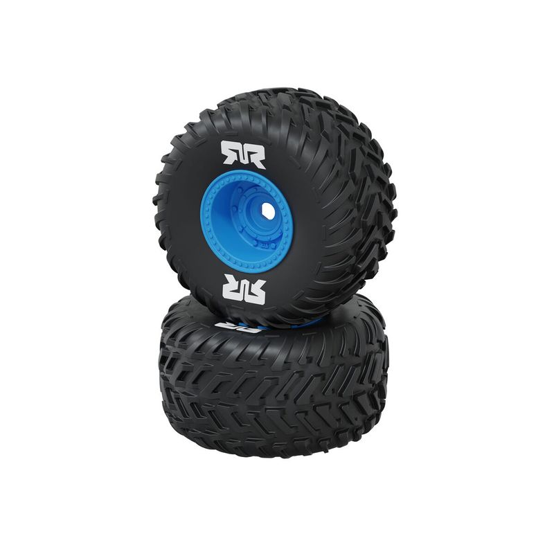 ARRMA dBoots Cut Chevron Monster Truck Tire Set, Glued 16mm (2pcs), Blue — ARA-4605