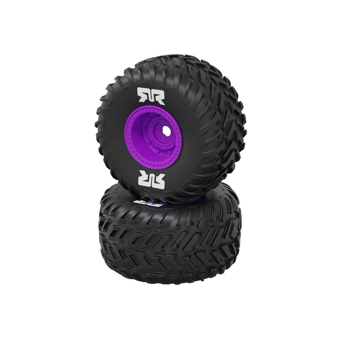 ARRMA dBoots Cut Chevron Monster Truck Tire Set, Glued 16mm (2pcs), Purple — ARA-4608