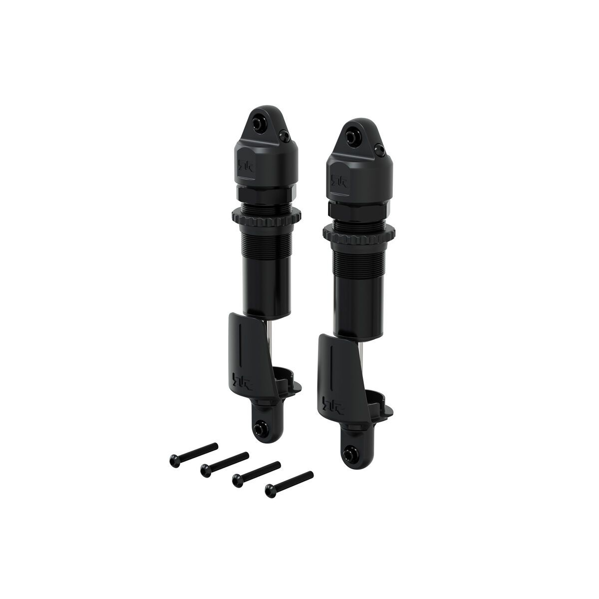 ARRMA Shock Set (Front), Alloy, 15mm Bore, 143.5mm Length, 4x1.9mm Piston, 1300cSt Oil, Black — ARA-4615
