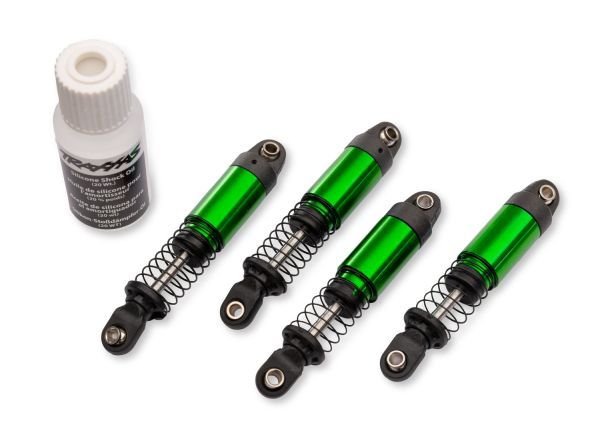 Traxxas Green Aluminum GTM Pro Shocks with Springs (4) — 12060-GRN