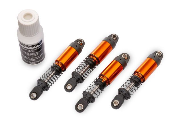 Traxxas Orange Aluminum GTM Pro Shocks with Springs (4) — 12060-ORNG