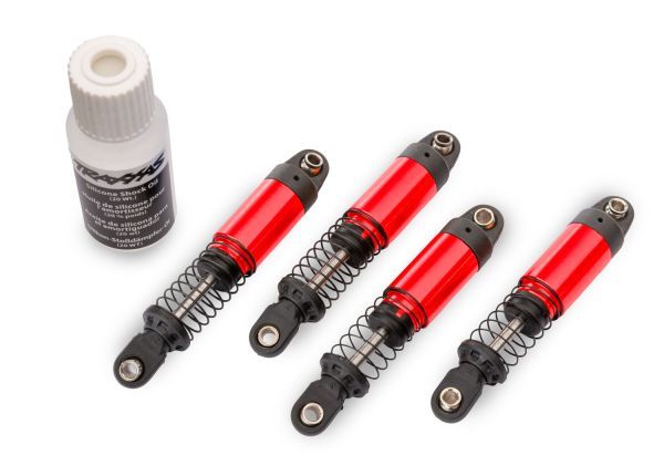 Traxxas Red Aluminum GTM Pro Shocks with Springs (4) — 12060-RED