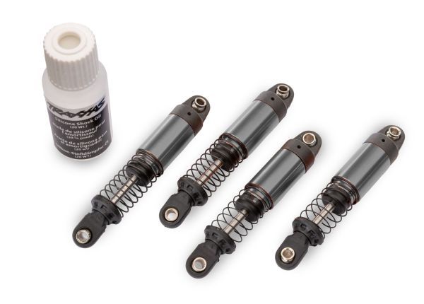 Traxxas Gray Aluminum GTM Pro Shocks with Springs (4) — 12060-GRAY