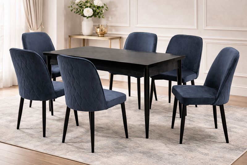 Irony High Gloss Extendable Table + 6 Chairs