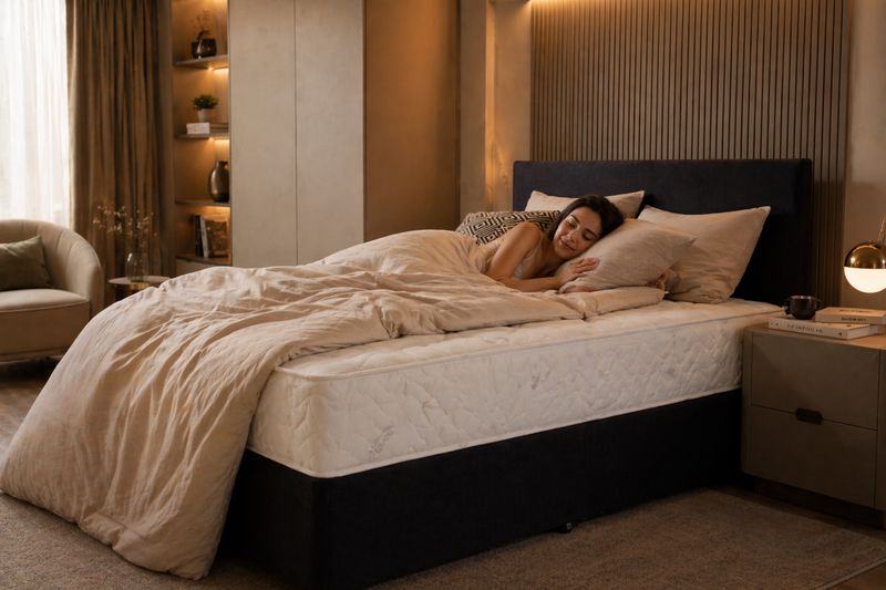 Divan Bed Plain Fabric with Mattress Options