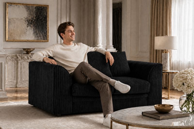 Manny 2 Seater Jumbo Cord Sofa