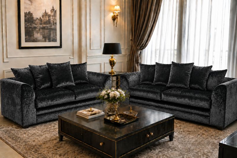 Crushed Velvet 3+2 Seater Sofa
