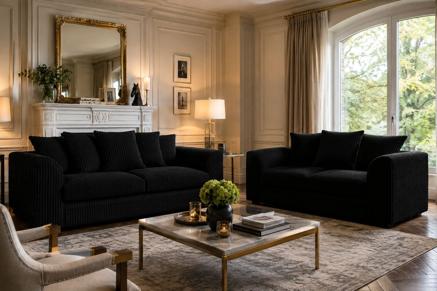 Manny Jumbo Cord 3+2 Seater Sofa Set