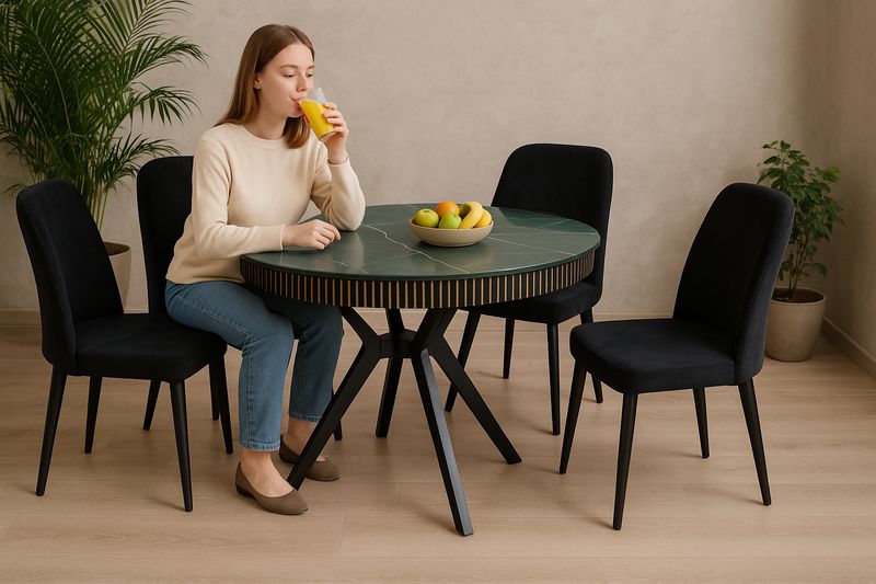 Sonata High Gloss Table + 4 Chairs