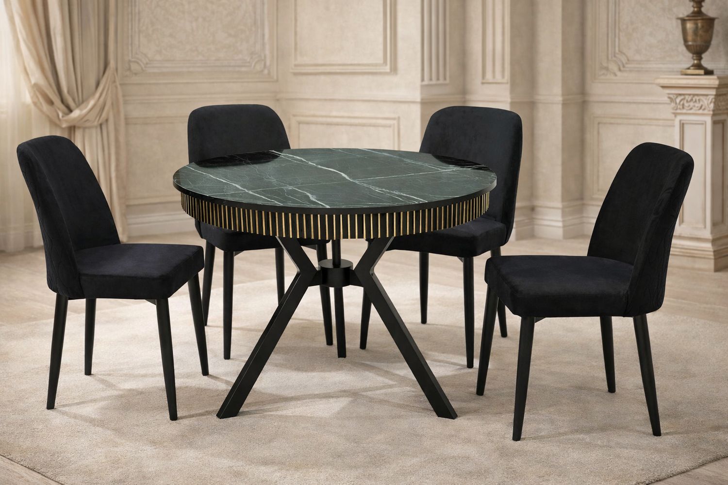 Sonata High Gloss Table + 4 Chairs