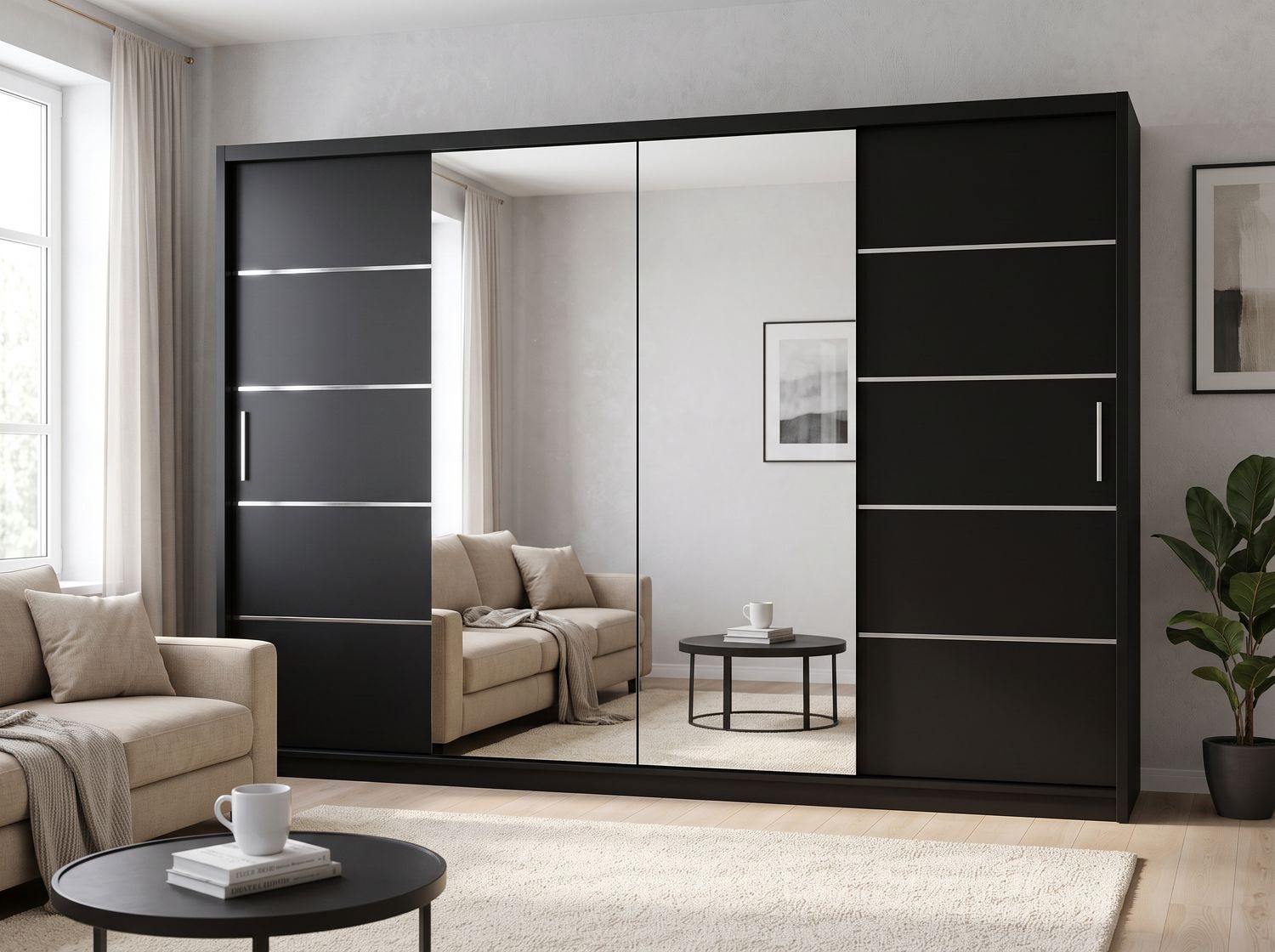 Sliding Mirror Door Wardrobe - Lisbon
