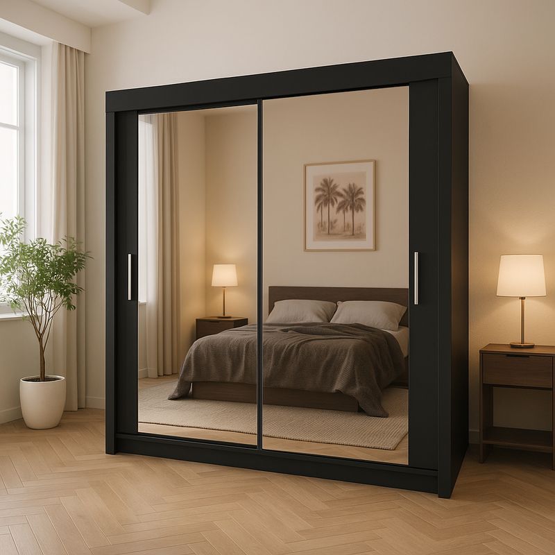 Sliding Mirror Door Wardrobe - Milan