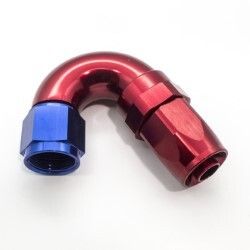 150º Degree Full Flow Taper Series Hose End (Blue/Red)