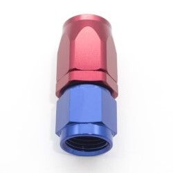 Straight Full Flow Taper Series Hose End (Blue/Red)