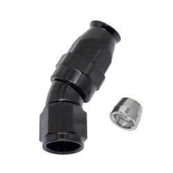 30° Degree Full Flow PTFE Teflon Hose End (Black)
