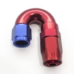 180º Degree Full Flow Taper Series Hose End (Blue/red)