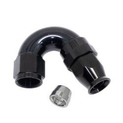 150° Degree Full Flow PTFE Teflon Hose End (Black)