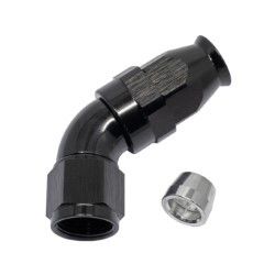 60° Degree Full Flow PTFE Teflon Hose End (Black)