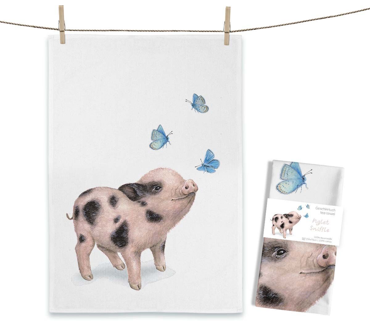 Geschirrtuch Geschirrtuch "Piglet Sniffle" von Maluu