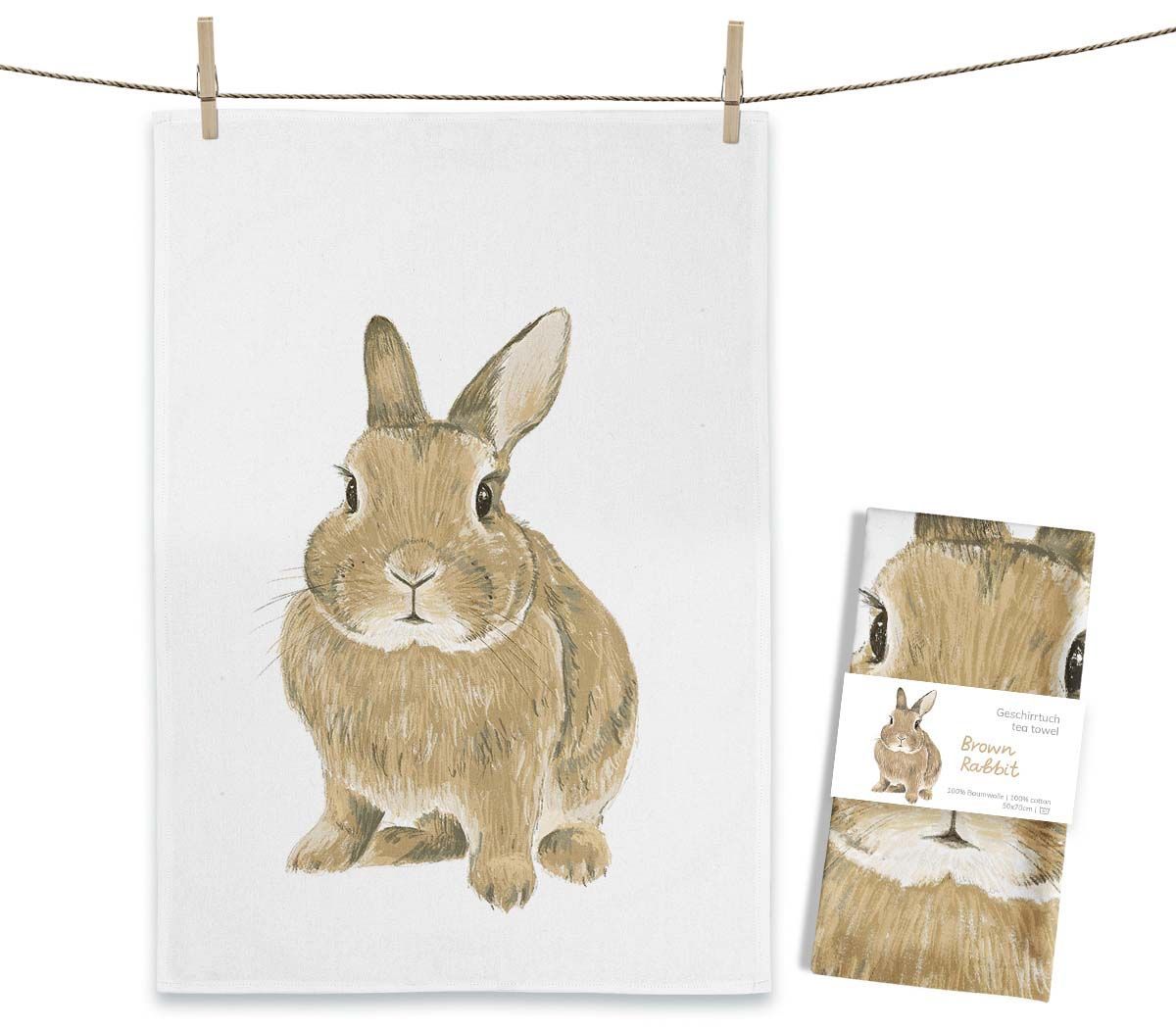 Geschirrtuch "Brown Rabbit" von Maluu