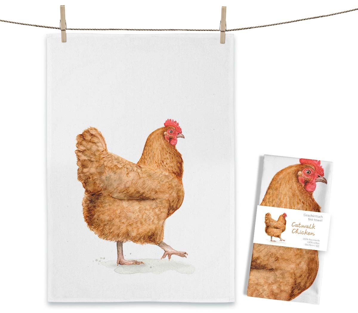 Geschirrtuch "Catwalk Chicken" von Maluu