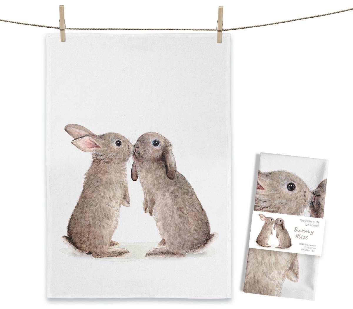 Geschirrtuch Geschirrtuch "Bunny Bliss" von Maluu
