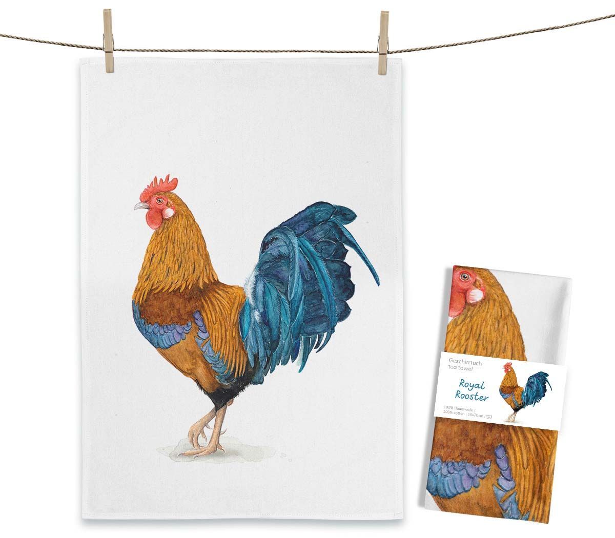 Geschirrtuch Geschirrtuch "Royal Rooster" von Maluu
