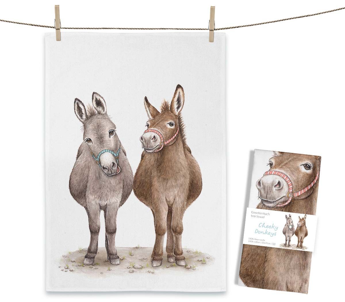 Geschirrtuch "Cheeky Donkeys" von Maluu