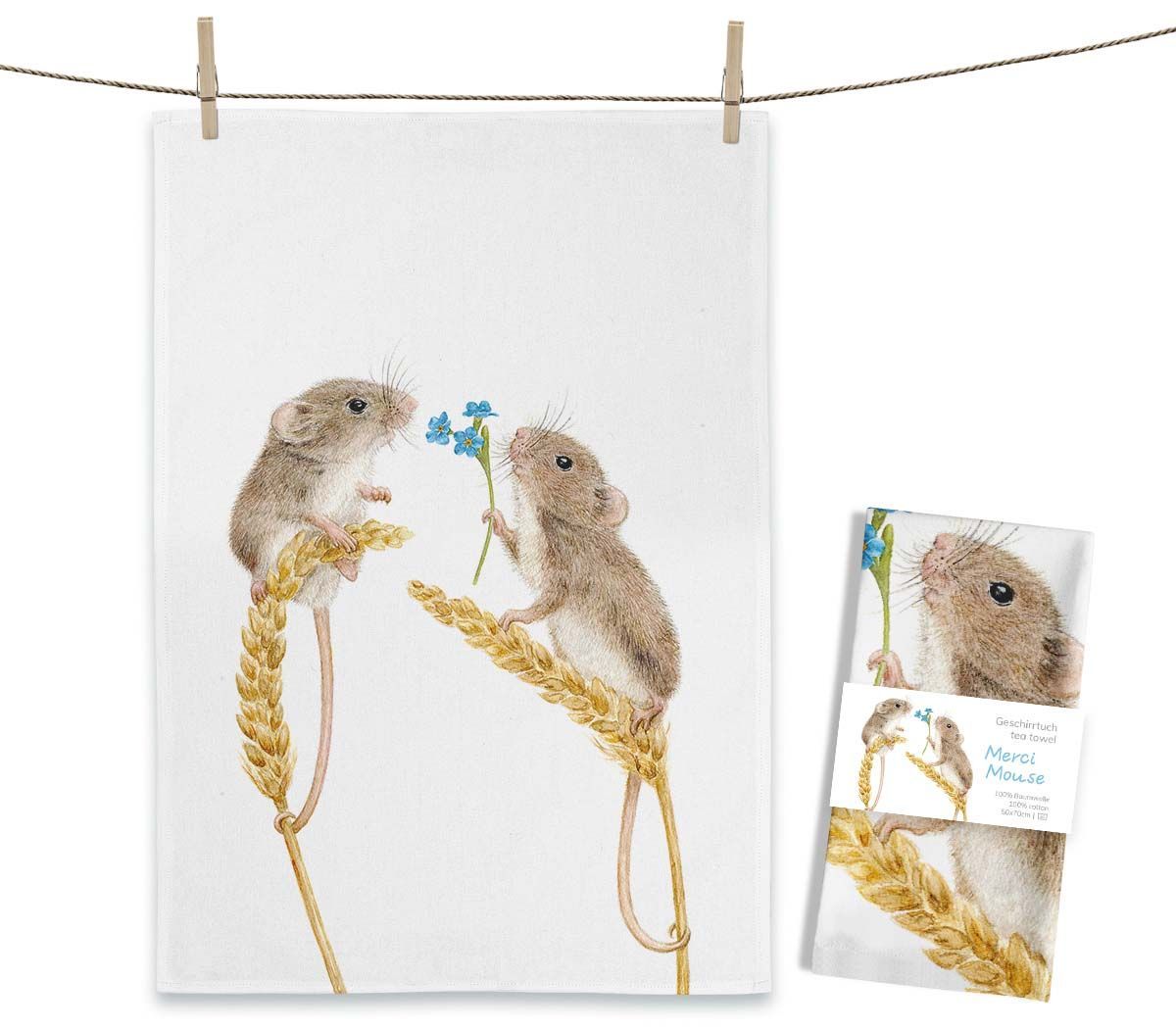 Geschirrtuch "Merci Mouse" von Maluu