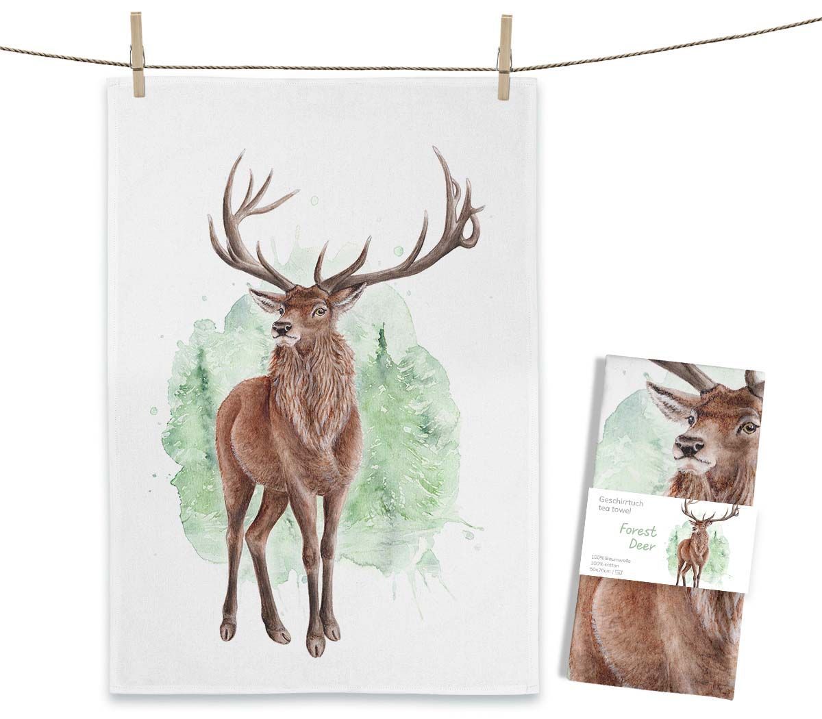 Geschirrtuch Geschirrtuch "Forest Deer" von Maluu