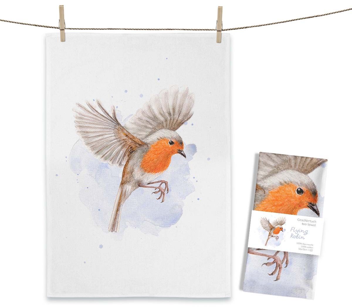 Geschirrtuch "Flying Robin" von Maluu