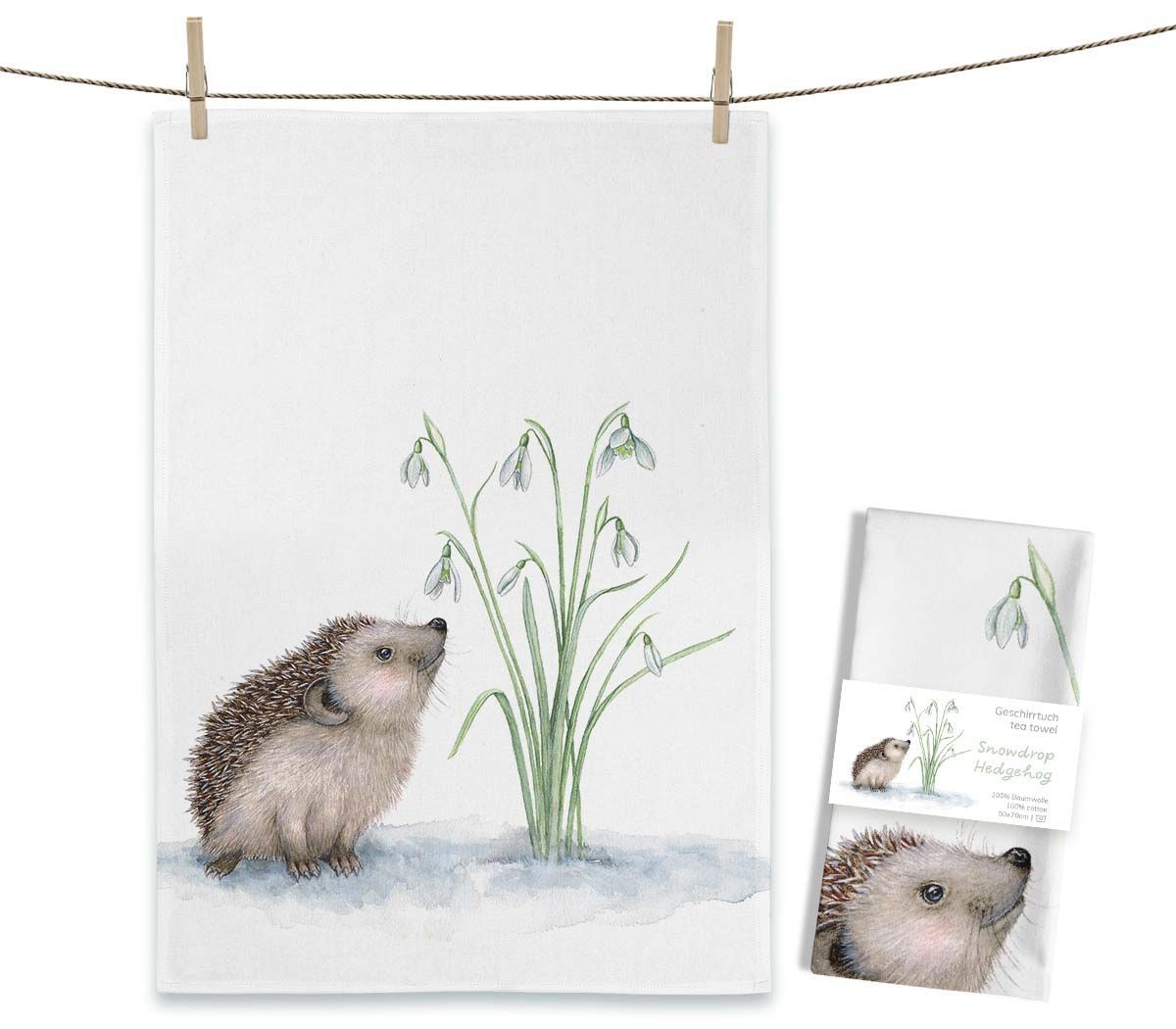 Geschirrtuch "Snowdrop Hedgehog" von Maluu
