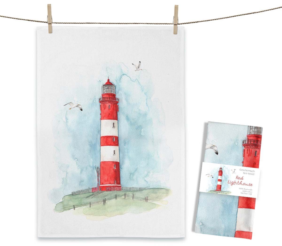 Geschirrtuch "Red Lighthouse" von Maluu